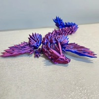 22cm 3D Printed Gem Dragon Western Style Colorful Full Body Movable Dragon Toy Crafts Desktop Dragons Figurines Anti-stress Toys