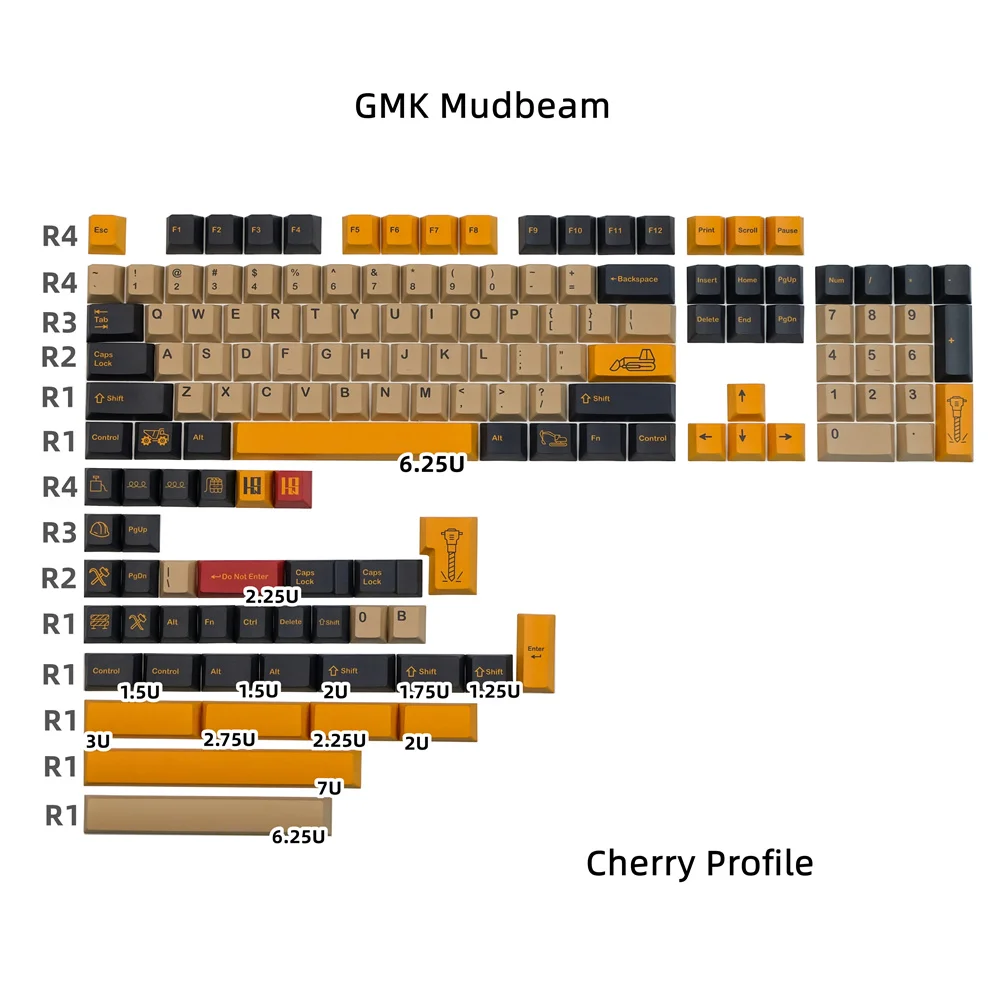 GMK Mudbeam PBT Keycap Apollo Sakura Cat DYE Sublimation Cherry Profile Full Keycaps Coral For MX Switch Mechanical Keyoard