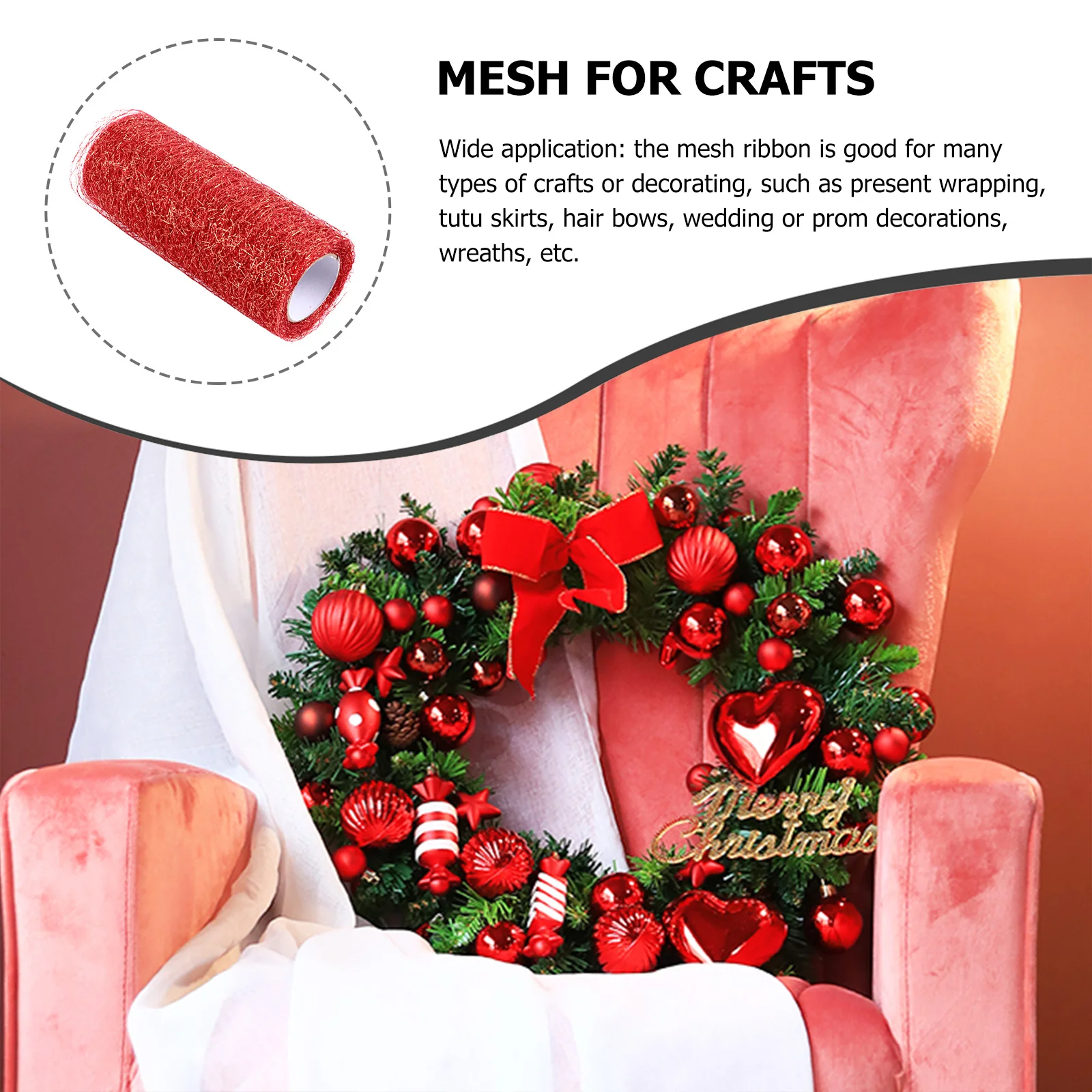 

2pcs Gold Glitter Mesh Craft Supplies Wedding Decor Tulle Roll Diy Fabric Spool Gift Wrapping Accessory Bouquet Ribbon