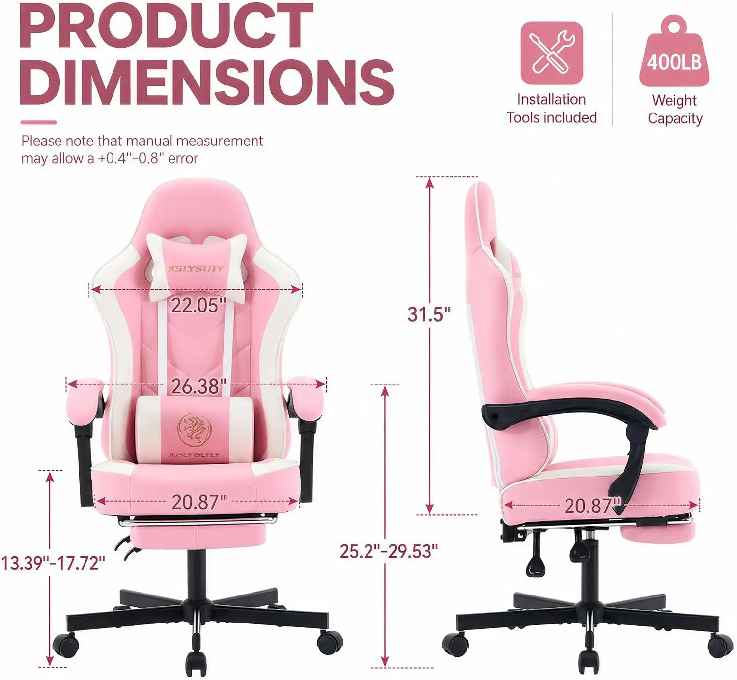 Ergonomic High Back Gaming Chair with Footrest, Lumbar Support, Pocket Spring Cushion, Swivel Office Desk Chair for Adults view 3