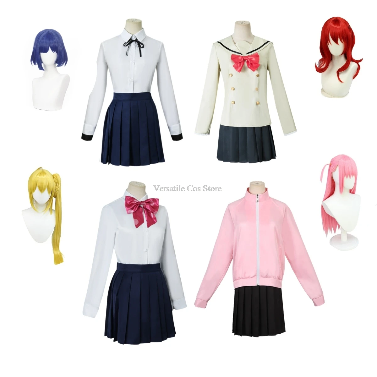 Ikuyo Kita Costume Anime Bocchi The Rock Cosplay Dress Red Wig Skirt Socks JK Uniform Carnival Party Cos Suit For Girls Women