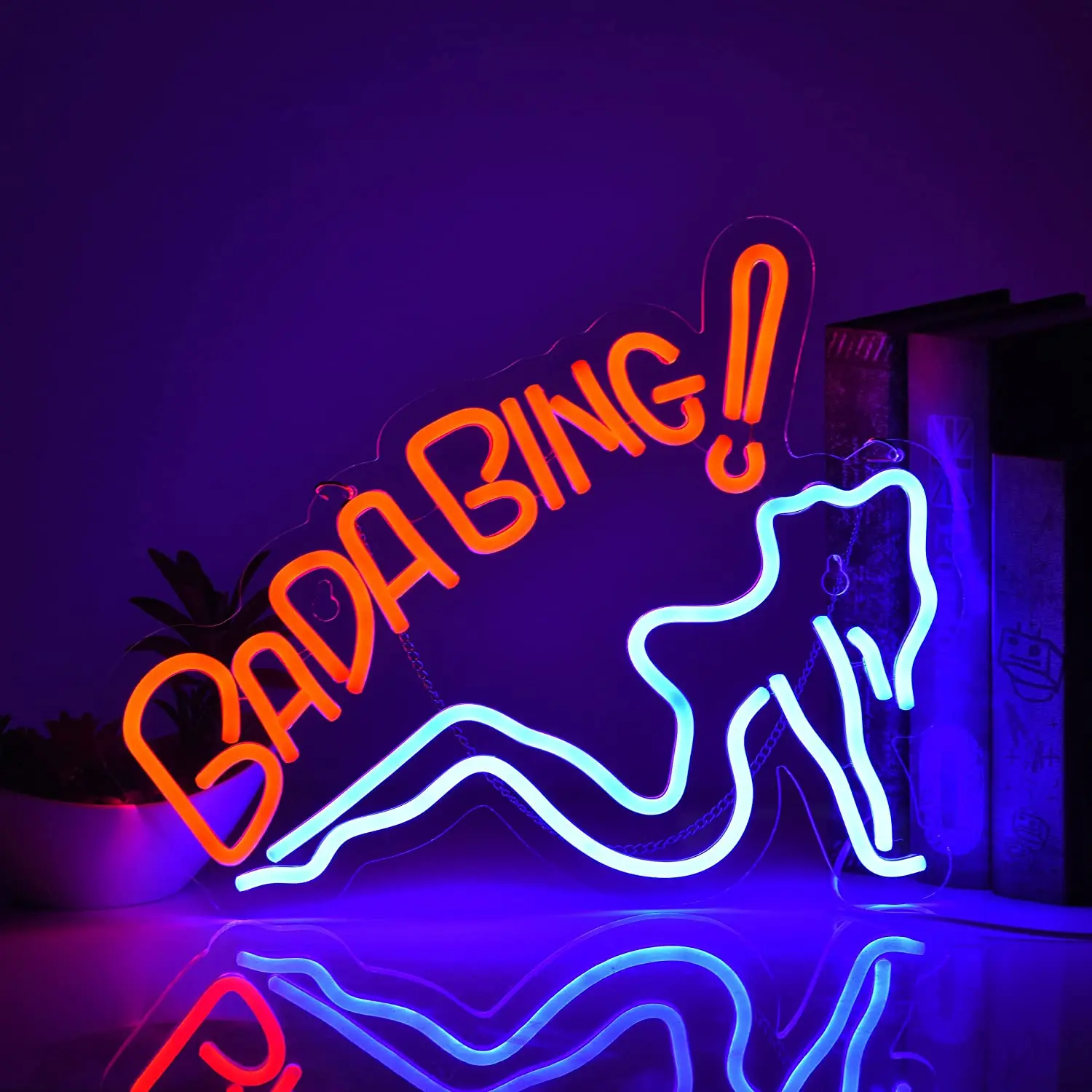 

Neon Signs Bada Bing Girl Beer Bar Home Art Neon Light Glass Neon Lights Sign for Bedroom Home Office Hotel Pub Cafe Recreation