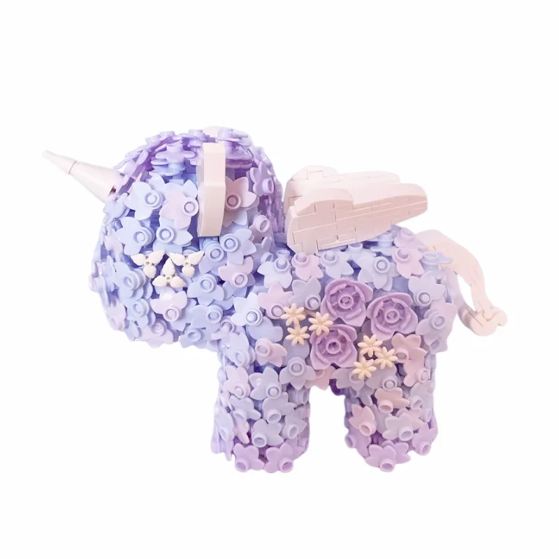 

2024 New For Birthday Decoration Love Flower Unicorn Building Blocks Mini Action Figure Toys