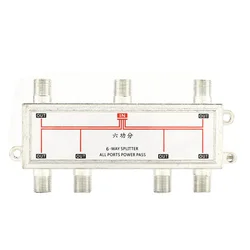 Cable de antena satelital de 6 vías, distribuidor divisor de señal de TV para SATV/CATV, receptor satelital de 5-2400MHz para SATV/CATV