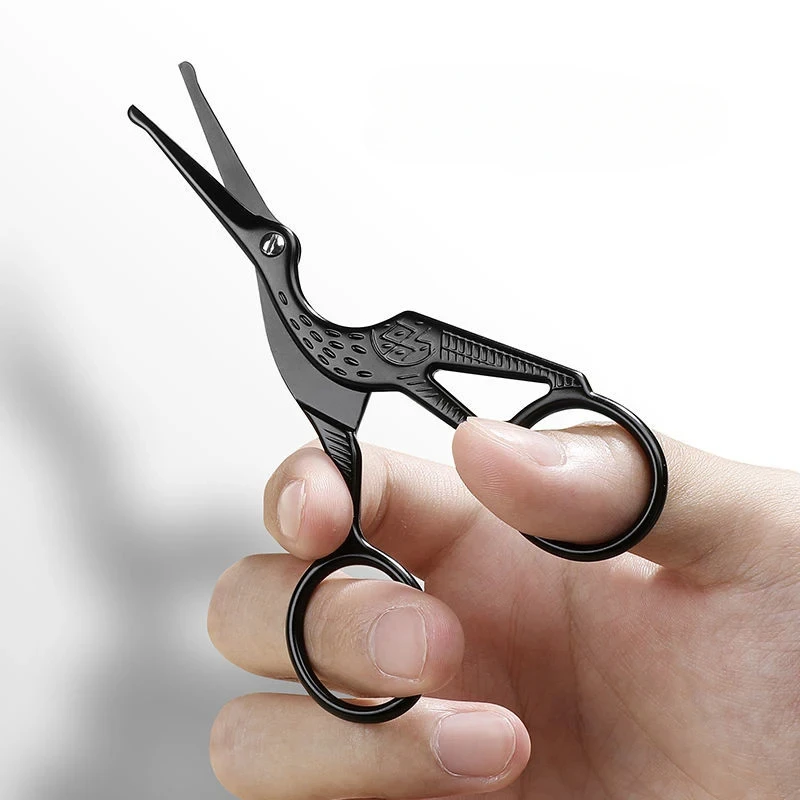 Facial Hair Scissors Rounded Professional Stainless Steel Mustache Nose Hair Beard Eyebrows Eyelashes Trimming Clippers
