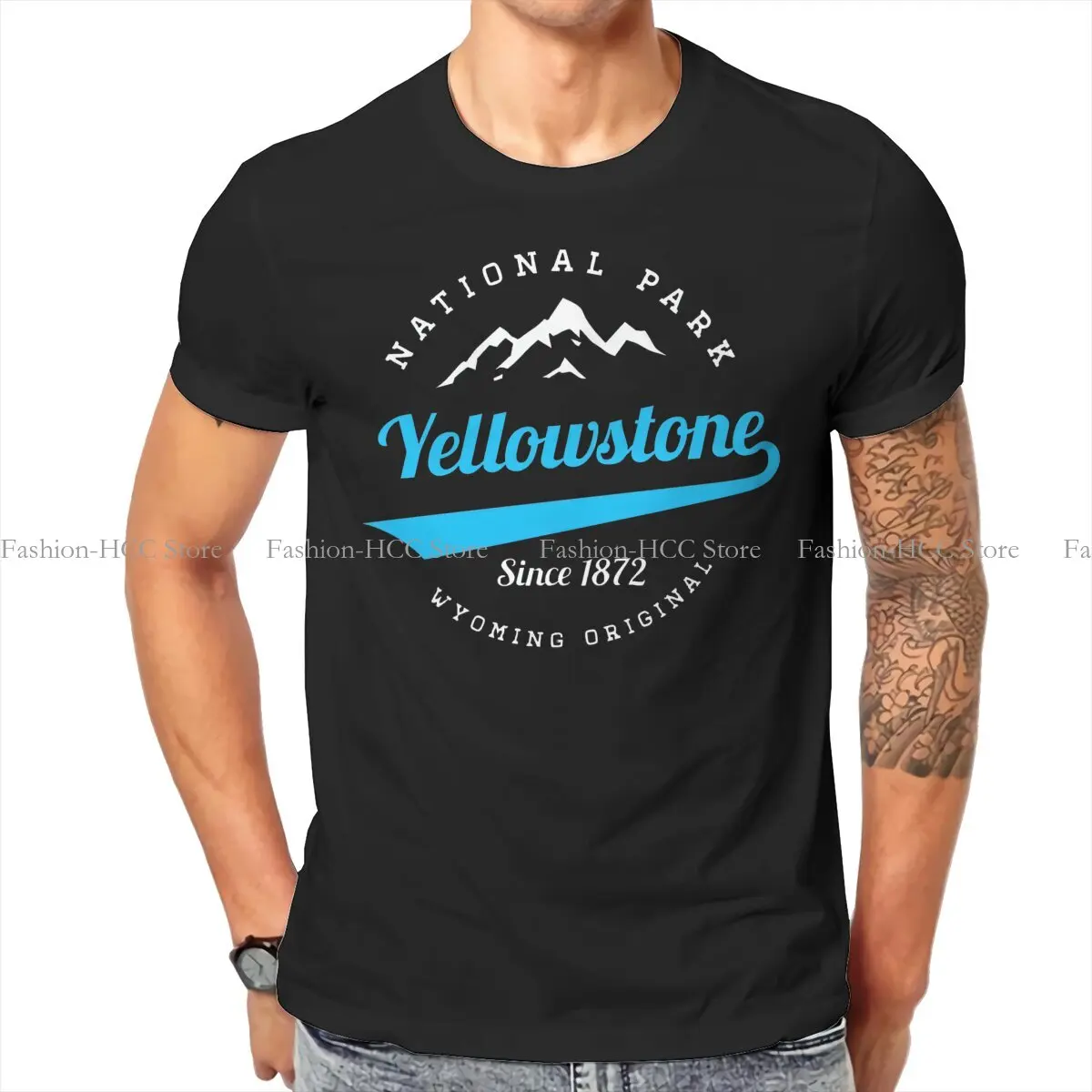 Yellowstone Dutton Ranch TV Show TShirt NATIONAL PARK WYOMING MOUNTAINS HIKING CAMPING HIKE CAMP 1872 Basic Leisure Men Clothes