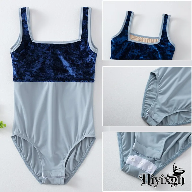 女の子用バレエダンスコスチューム-ベルベット練習用スーツ-夏用ストラップ-プロフェッショナル試験用-ボディシェイプフィットネスユニフォーム-子供用スポーツウェア