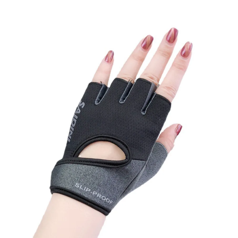 1 pair Fingerless Fitness Sport Gloves High Elasticity Anti-Skid Dumbbells Breathable Gloves Protective Breathable