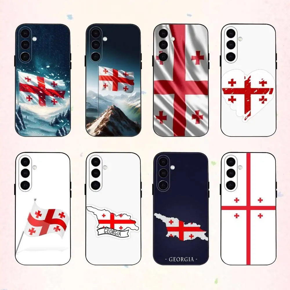 

Georgia M-Map Flag phone Case For Samsung Galaxy A73,A72,A71,A70,A53,A52,A51,Others Soft Black Shell