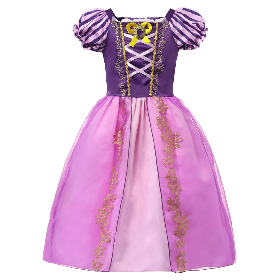 Disfraz de Rapunzel de Disney para niñas, vestido de princesa Rapunzel, disfraz de Halloween, ropa de fiesta de cumpleaños, 2 a 10 años