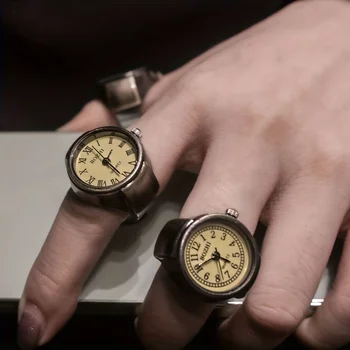 레트로 다목적 로마 디지털 반지 시계, 퇴색하지 않음, 시간 트렌드를 볼 수 있음, 맞춤형 손가락 스타일, 미니 앤티크 향수