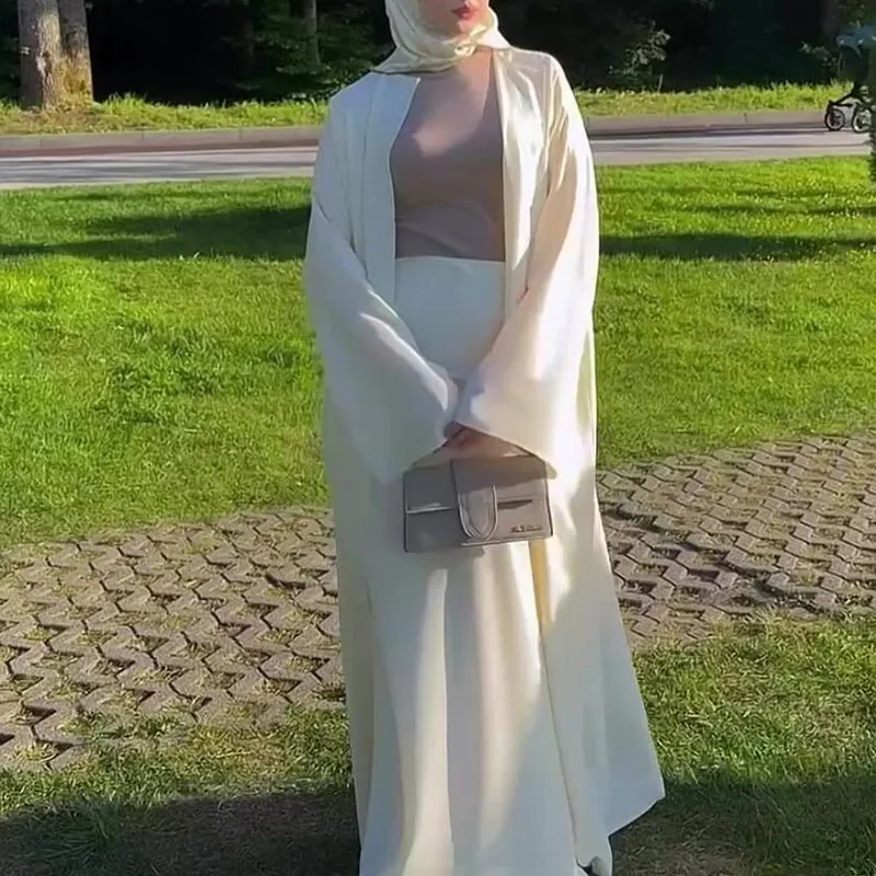 Jupe longue en coton et lin pour femmes, tenue élégante, couleur unie, ensemble deux pièces décontracté, manches longues, Cardigan et demi-jupe