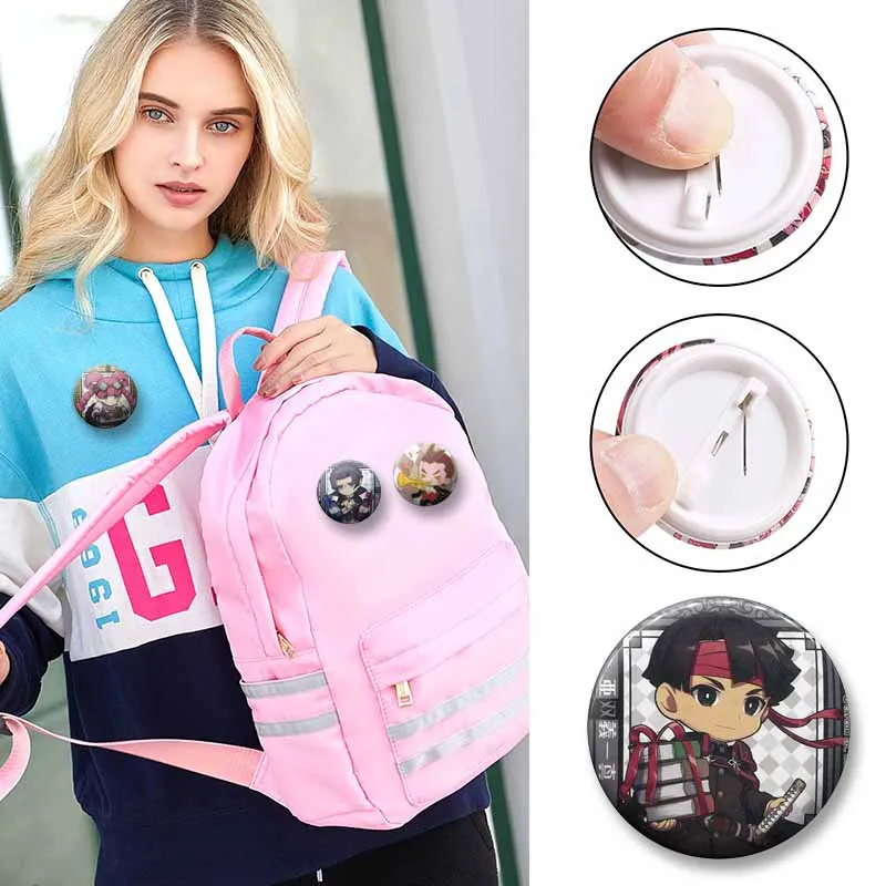 Cute Ace Attorney Chibi Brooches Handmade Cartoon Round Lapel Pins on Backpack Clothing Accessories Jewelry Coin Badge Wholesale