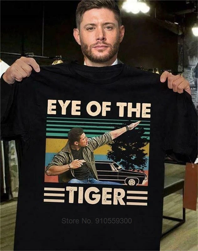 Dean Winchester Ojo sobrenatural del tigre Vintage Retro, regalo para hombres caliente verano Casual camiseta masculina marca camiseta verano