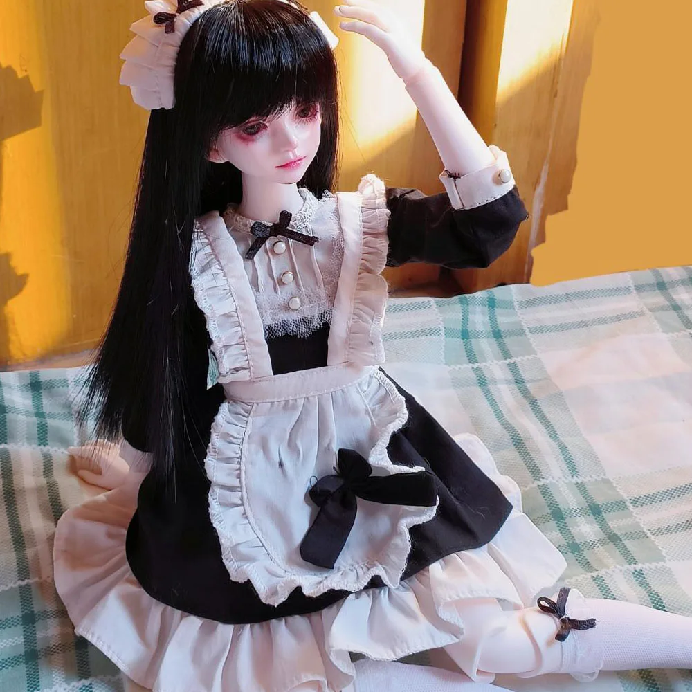 30/45/60cm Doll Clothes for 1/3 1/4 1/6 Bjd SD Doll Clothing Vintage Maid Dress Diy Girl Toys Dress Up Gift Doll Accessories