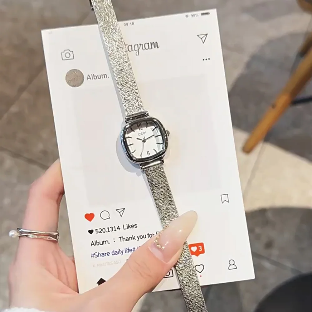 

GEDI модные женские часы высокого класса темперамент бизнес квадратный циферблат водостойкие кварцевые женские наручные часы подарок