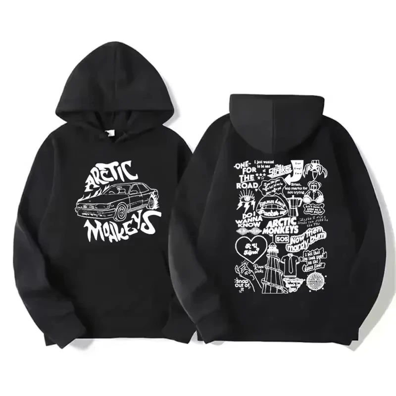 2026 Herren Retro Rock Arctic Monkeys Hoodie - Musikalbum-Muster-Druck Hip-Hop-Stil Übergroßer Vintage-Kapuzenpullover – Detail 15