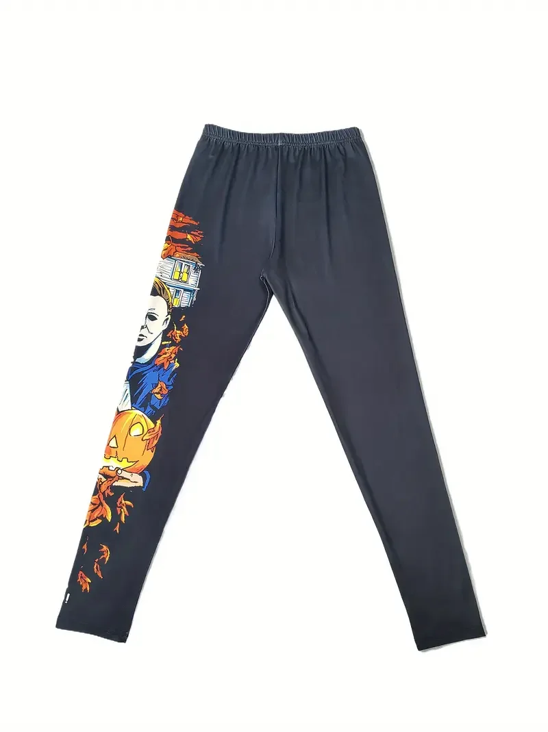 520 Women's Long Pants Halloween Print Tight Pants Base Layer Trousers Comfortable Fit Leggings