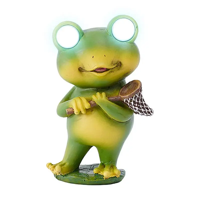 Frog Light Solar Garden Lamp, Lanterna decorativa, Estatueta ao ar livre, Luz para gramado do pátio