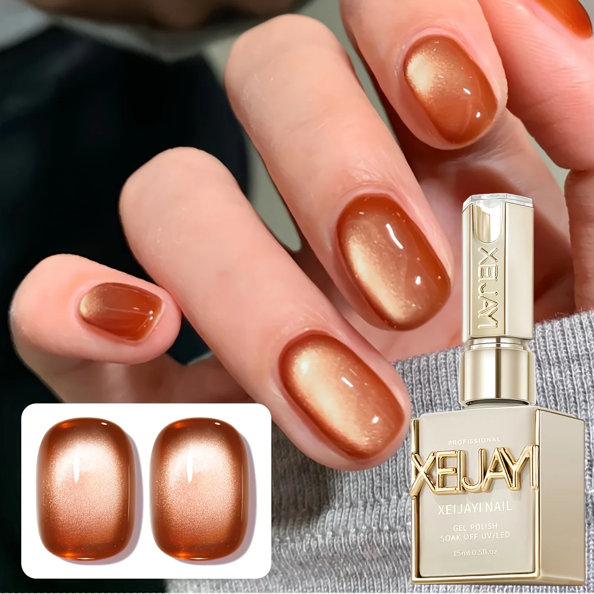 Juego de esmalte de uñas de Gel magnético profesional, polvo magnético de alta densidad con efecto blanqueador lujoso para manicura de salón, 1 ud.