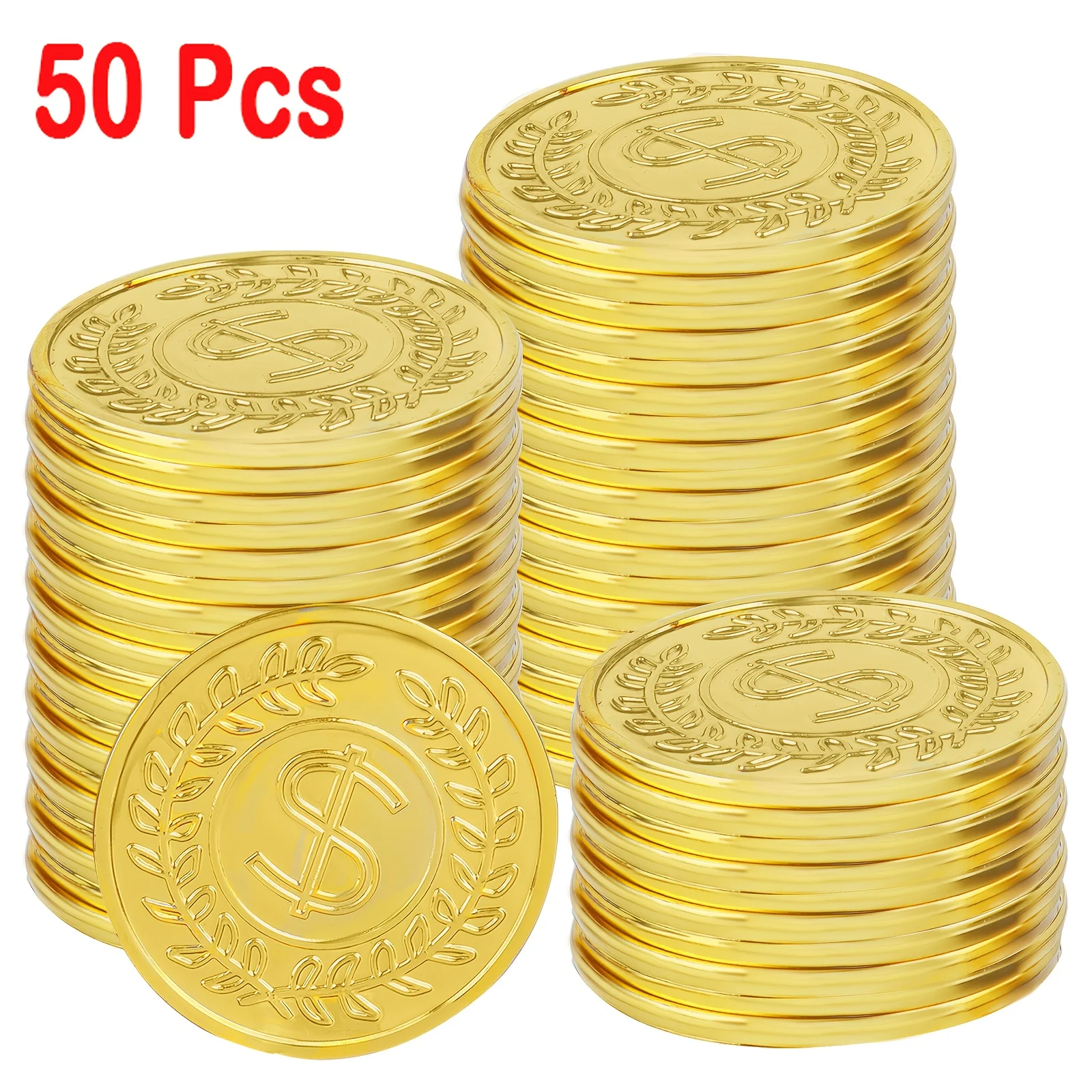 50개 골든 코인 플라스틱 장난감 황금 보물 동전 | - Arcade Game Coin 리뷰 및 가격
