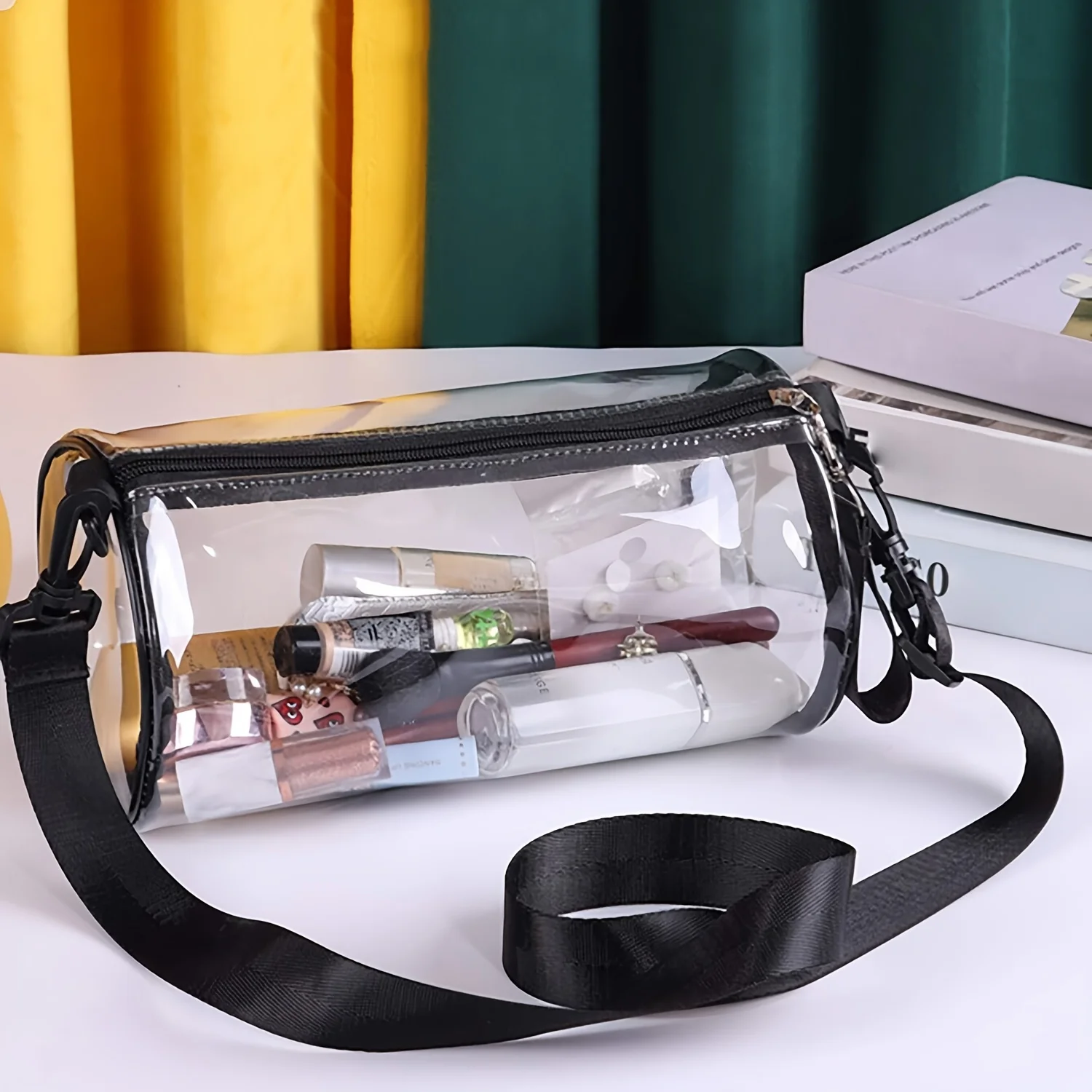 Men's New Transparent PVC  Bag, Thickened Waterproof Halloween Gift Bag, Candy Jelly Cosmetics Shoulder Bag