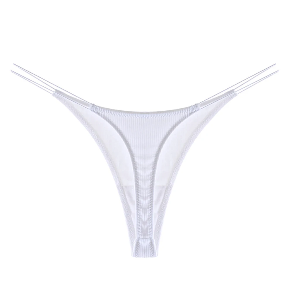 

Sexy Women's Panties High Cut G-Strings Thongs Cotton Blend Elastic Low Rise Knickers Female Briefs Underwear
