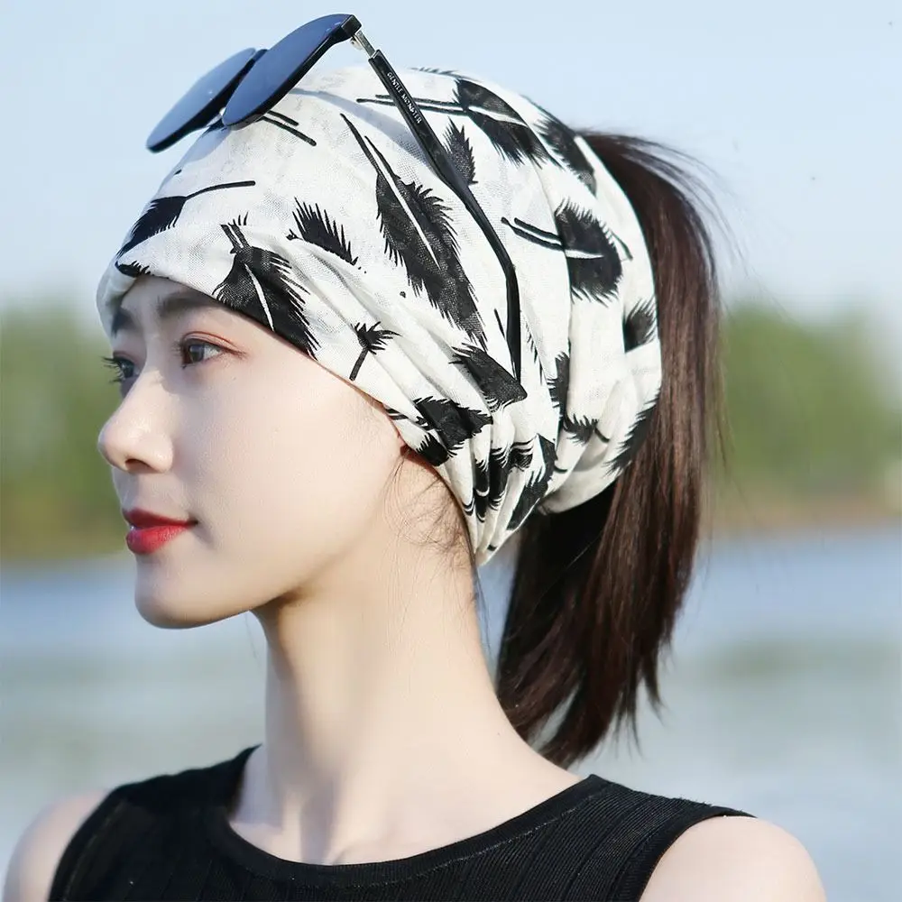 Ice Silk Turban Fashion Sun-Resistant Soft Headscarf Breathable Baotou Hat Women