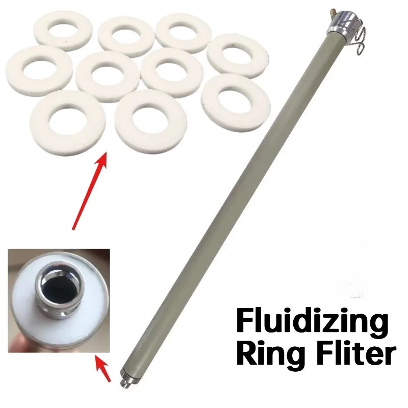 10 Pieces Replacement Fluidizing Ring Filter Fit for Powder Pickup Pipe Powder Coating Machine Suction Tube