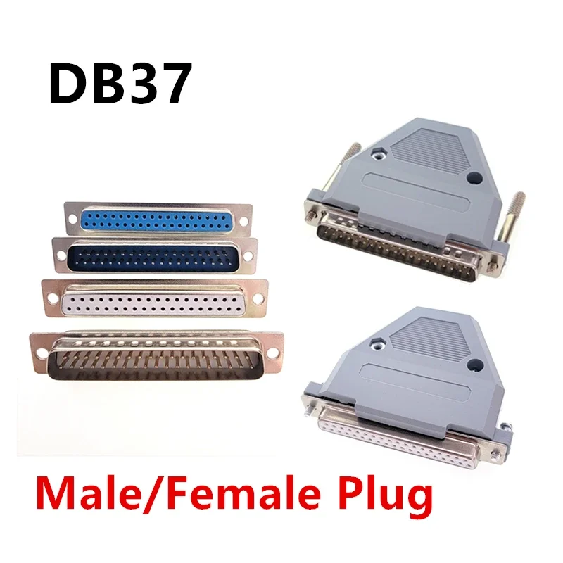 DB37 Serial Parallel Port Data Cable Connector Plug 2 Row D Type Connector 37pin Port Socket Adapter Female&Male Welded Type