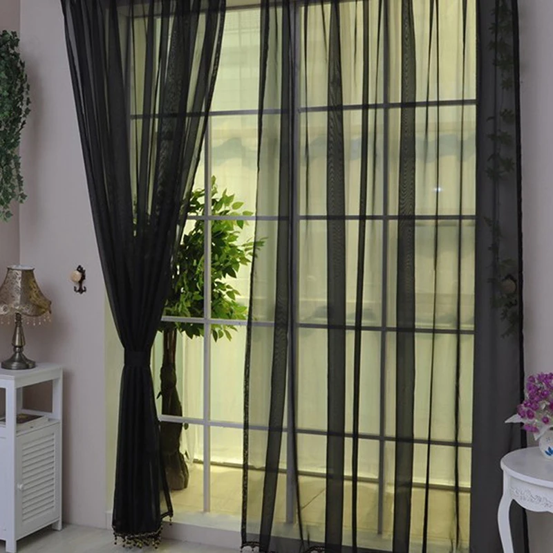 Transparente Fenstergaze Einfarbige Hochzeitsgaze Haushaltsprodukte Luxuriöser Stil Einfach zu Installierende Vorhänge Zubehör – Detail 33