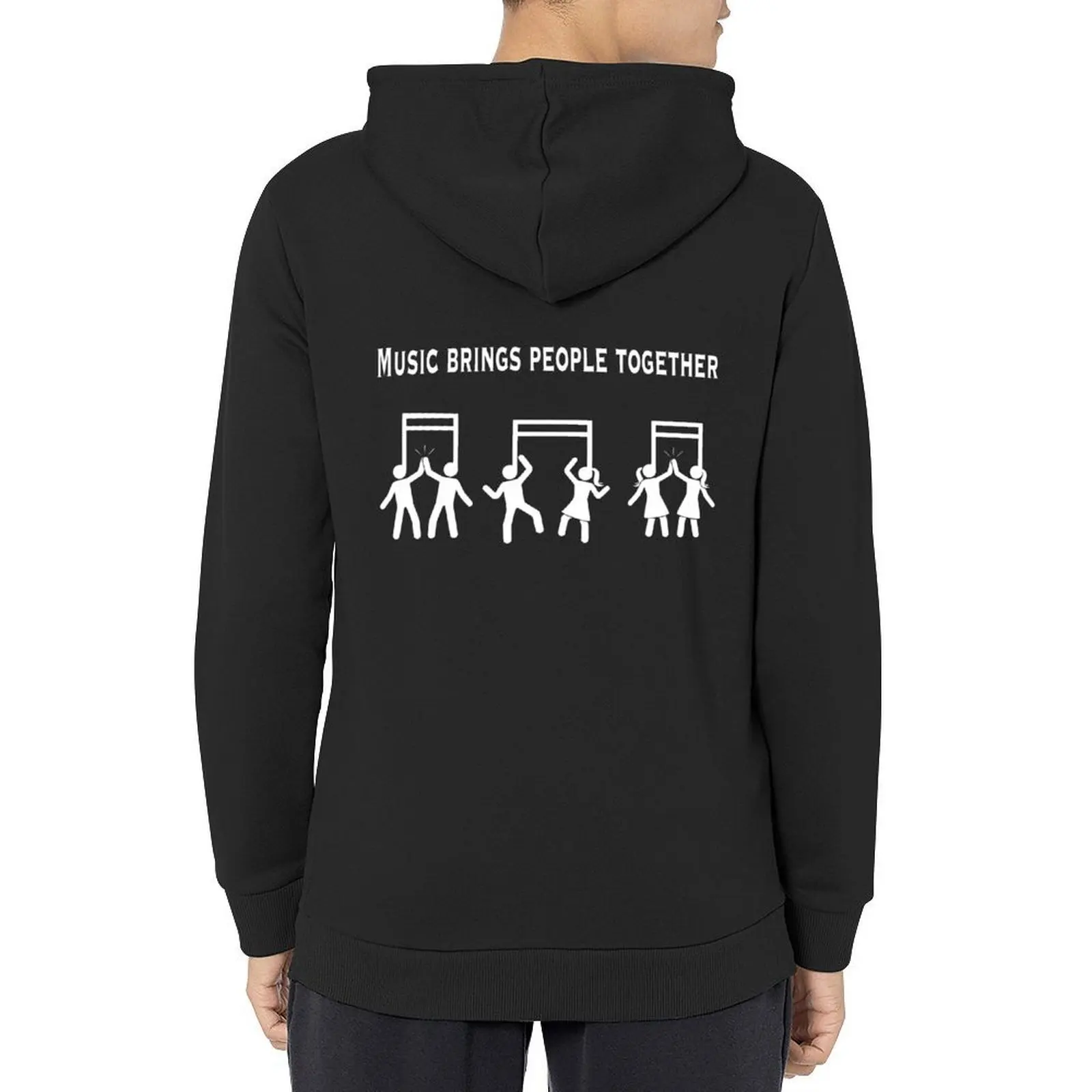 

Music brings people together (white) Hoodie autumn new products korean style clothes mens clothing autumn clothes hoodie man