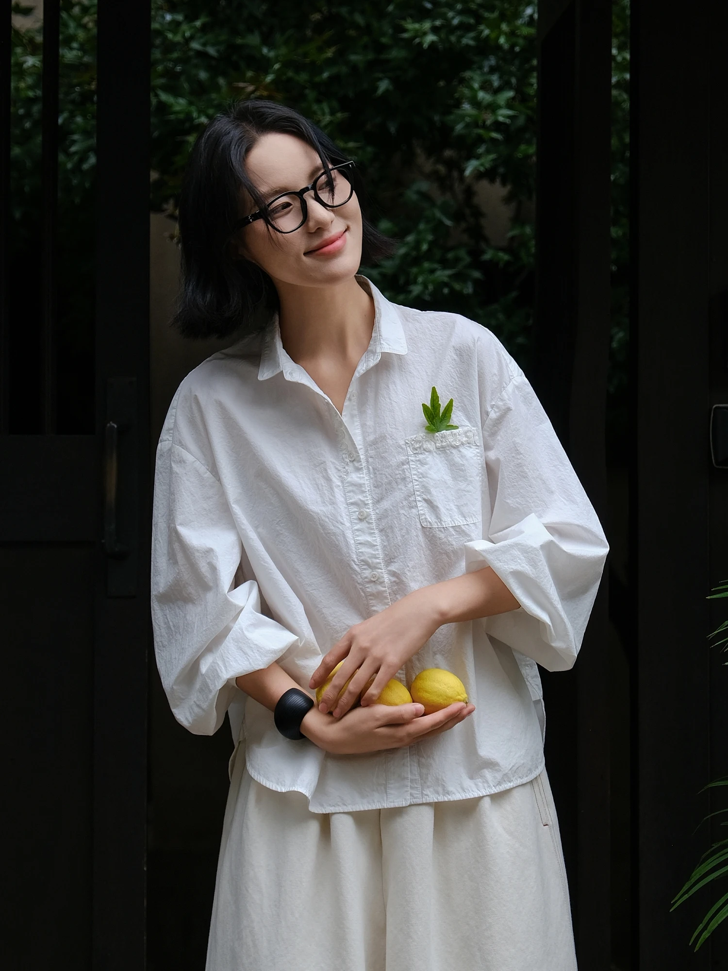 

Pure Cotton Long Sleeve Shirt with Embroidery Decorative Buttons Loose Fit Small Collar Casual Comfortable Breathable Women's...