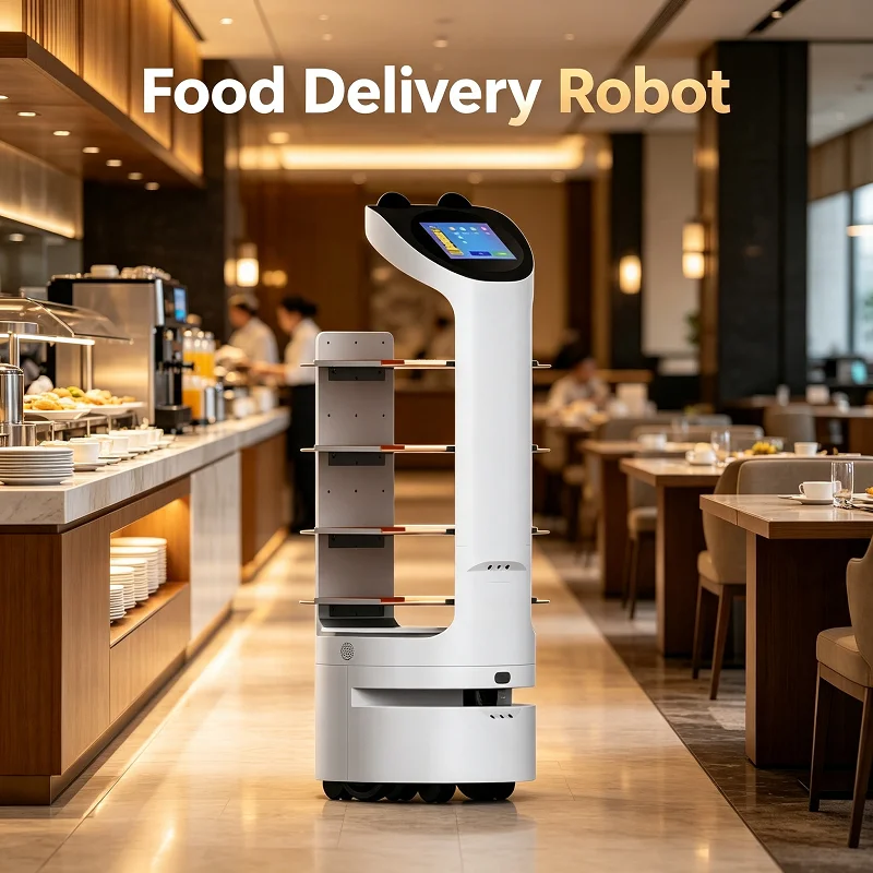 Food Delivery Robot Intelligent Positioning Delivery Robot Accurately Reach Designated Tables For Automatic Meal Delivery