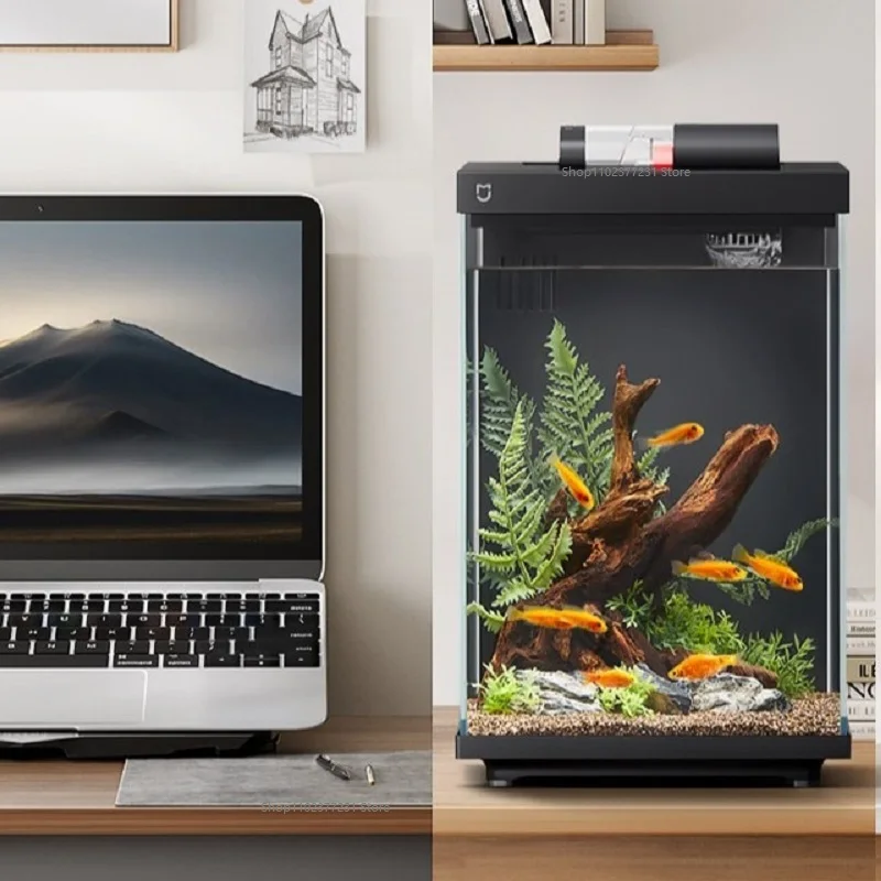 الأصلي Xiaomi Mijia الذكية سطح المكتب خزان الأسماك 10L التغذية عن بعد عبر التطبيق نظام الترشيح المهنية العمل مع تطبيق Mi Home