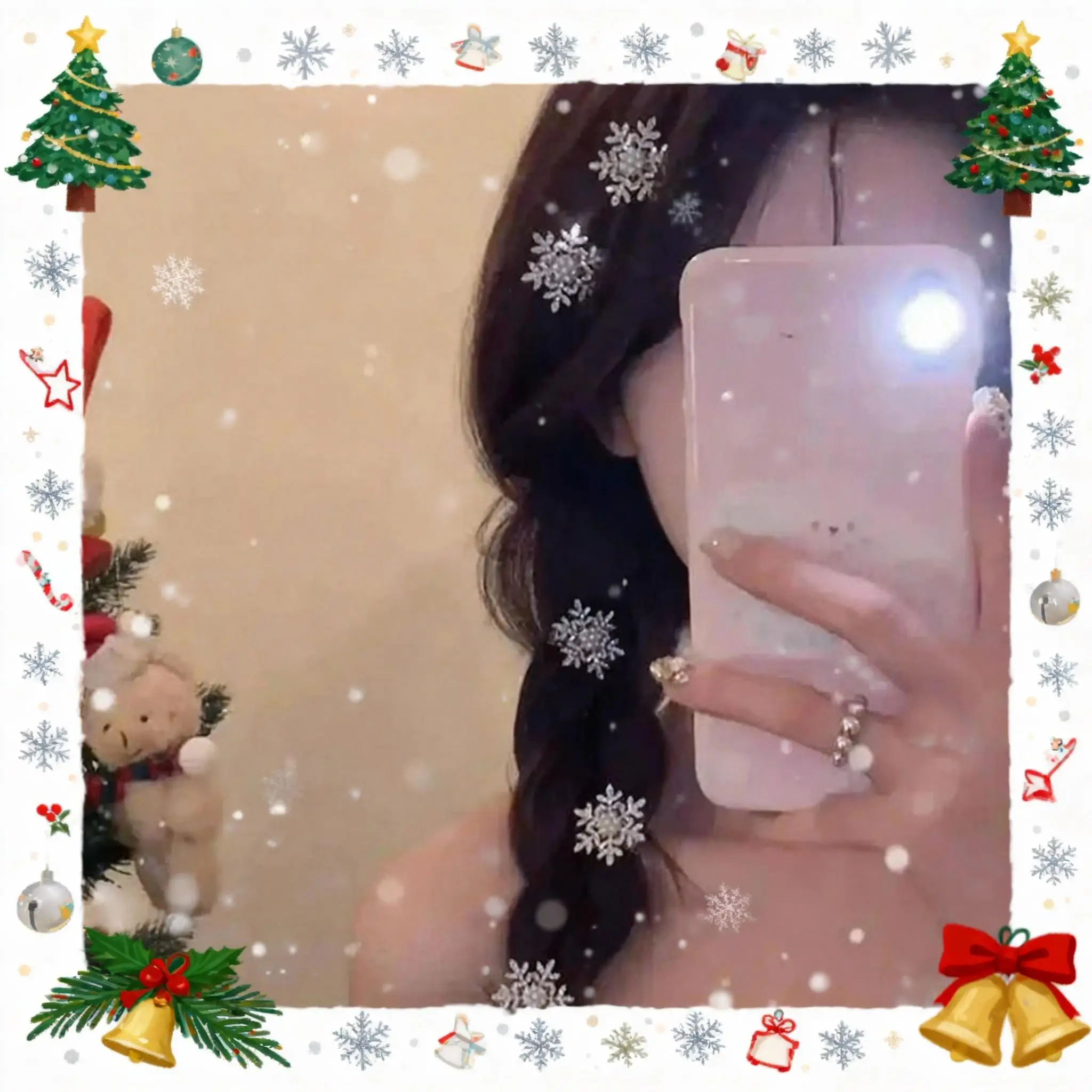 2025 Snowflake Rhinestone Hair Clips Crystal Hairpin for Women Barrette Wedding Bridal Christmas Ornaments Hair Accessories