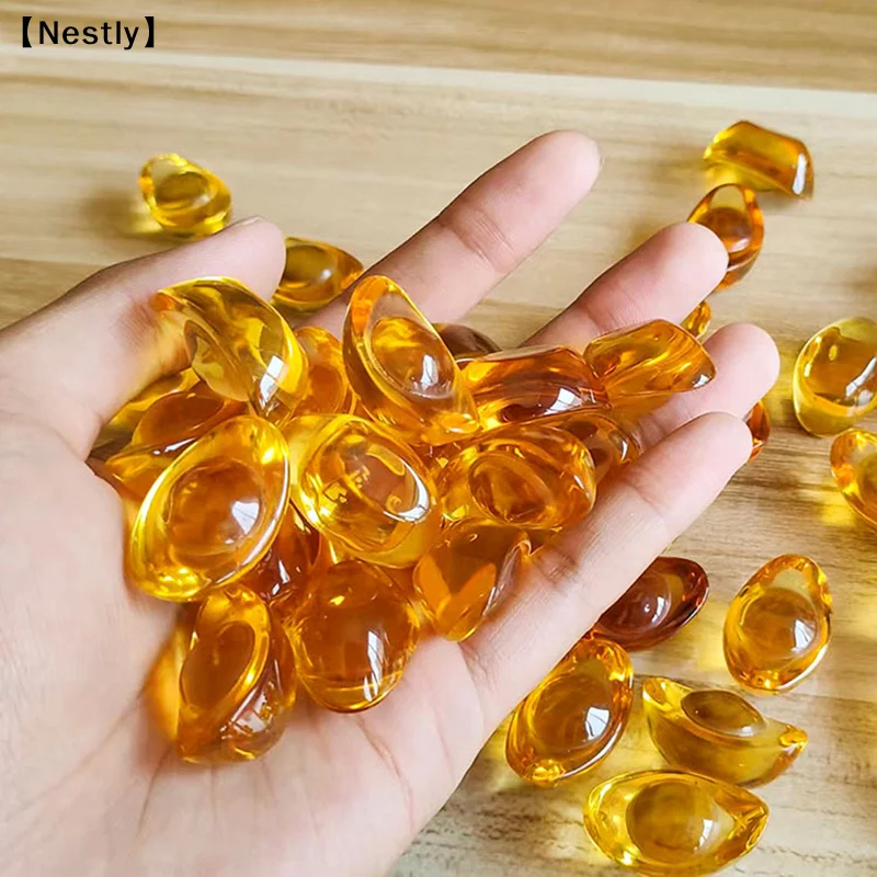 1/10/20PCS Citrine Yuanbao Feng Shui Decoration Yuan Bao Ingot Lucky Home Blessing Decoration Ornament Home Decoration〔Nest〕
