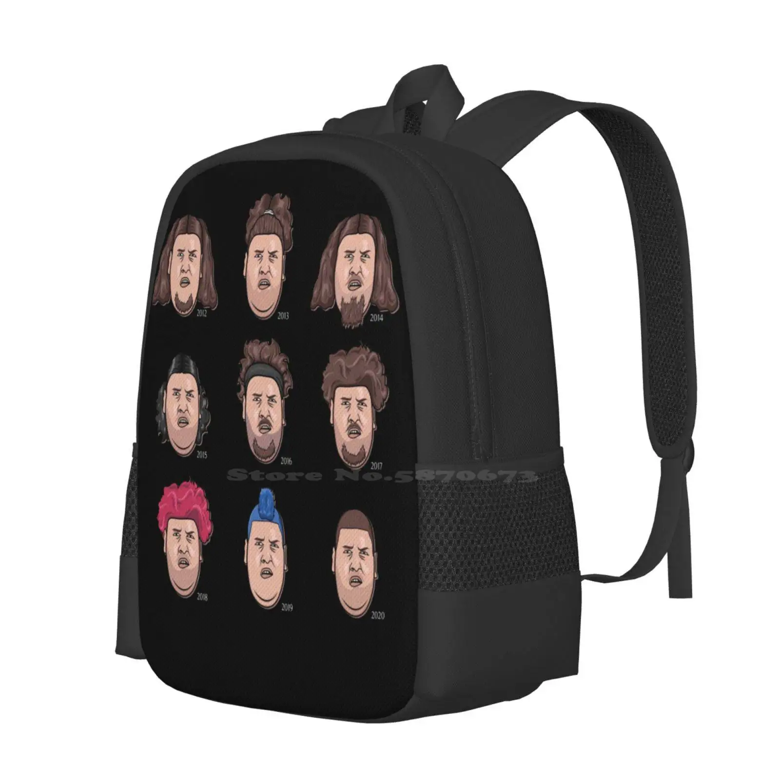 The 9 Faces Of Rainer Drachenlord Winkler 3D Print Design Backpack Student Bag Dragon Lord Rainer Winkler Lying Lord Fat Lord