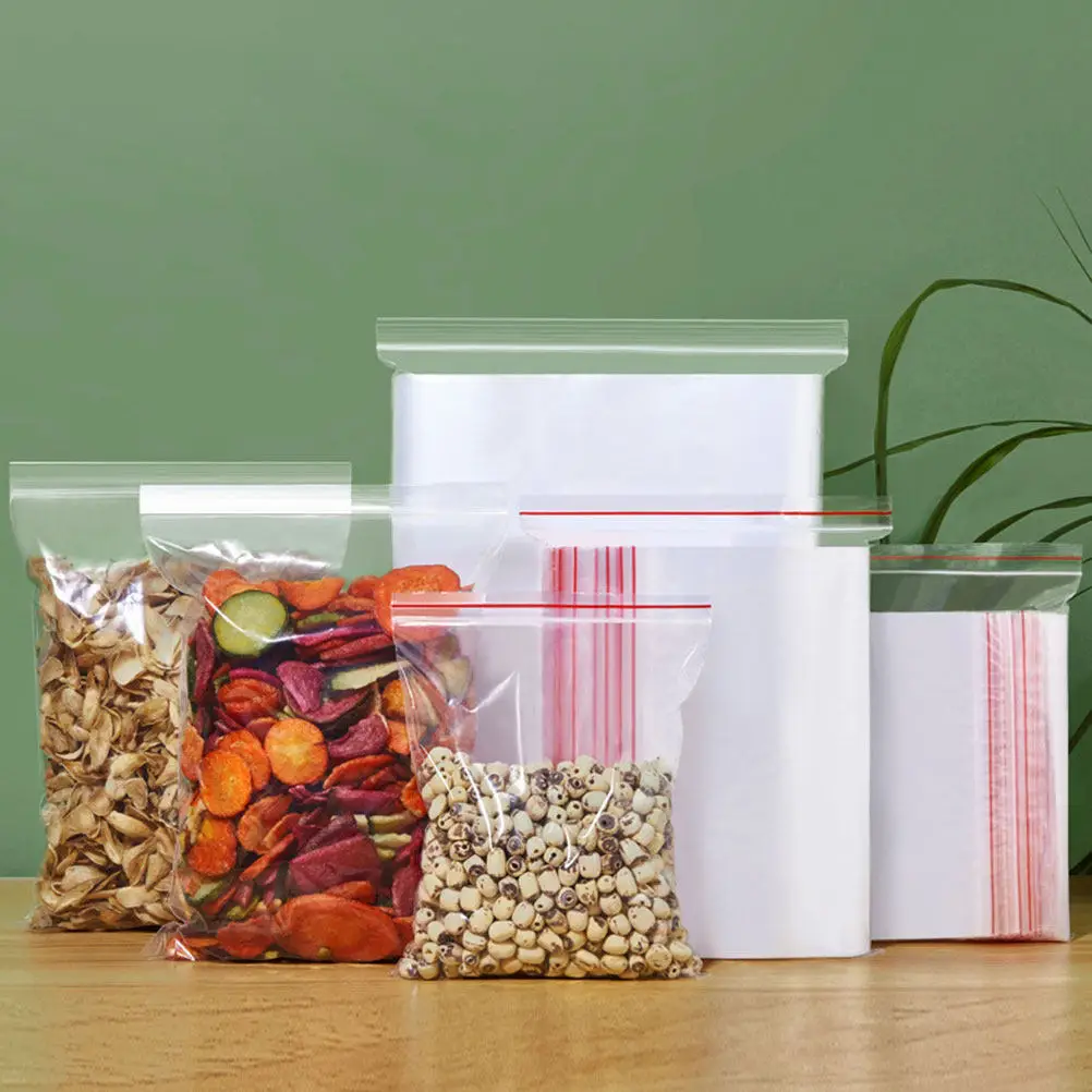 100Pcs Sealing Bags Pe Self-Sealing Storage Food Packaging Candy Cookie Snack Packing Bags Clear Sealing Bag