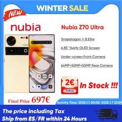 2024 nowy wyświetlacz Nubia Z70 Ultra Snapdragon 8 Elite 5G 6.85 144Hz OLED 80W szybkie ładowanie 64MP kamera NFC wersja globalna smartfon Google play