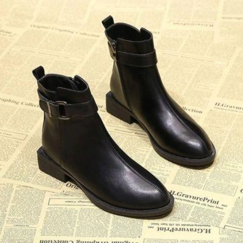 2026 Autumn Women Flat Ankle Boots Slim Fit Short Shoes Versatile Casual Ladies Footwear Fall Winter Spring New Arrival