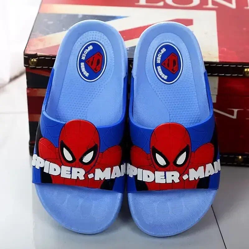 Disney Children\'s Slippers Summer Boys Indoor Bath Slippers Soft Sole Anti-skid Cartoon Spider-Man Boys Outside Beach Sandals