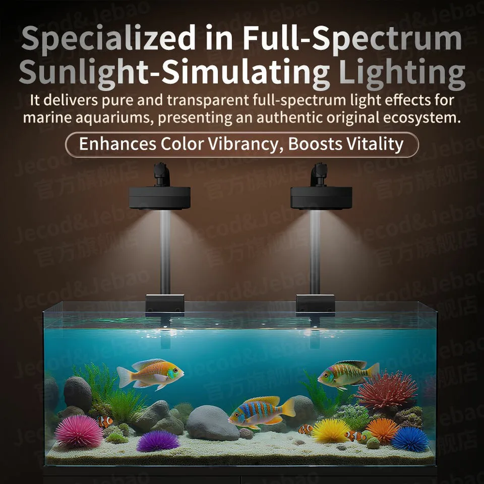 Jecod Jebao Smart Full Spectrum Coral Reef Light MRL MSQ IP 68 Wi Fi/BT Dual Channel LED Aquarium Light Marine Fish Tank Light