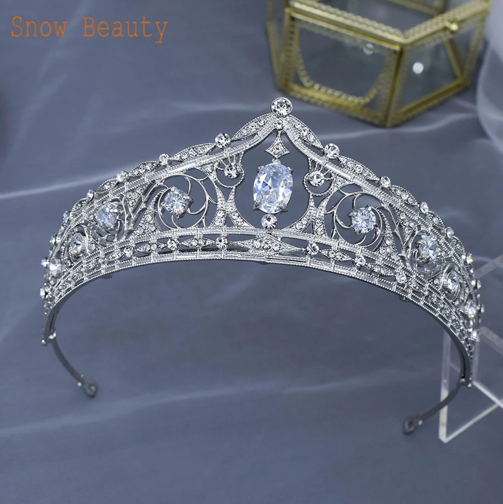 Tiaras y corona de boda para novia, diadema barroca, diadema de reina de cristal, tocado de desfile, disfraz, tocado de boda, A309