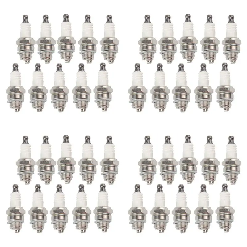 ABUL-40Pcs L7T Spark Plug For Trimmer Blower Chainsaw Brushcutter Strimmer Lawn Mower