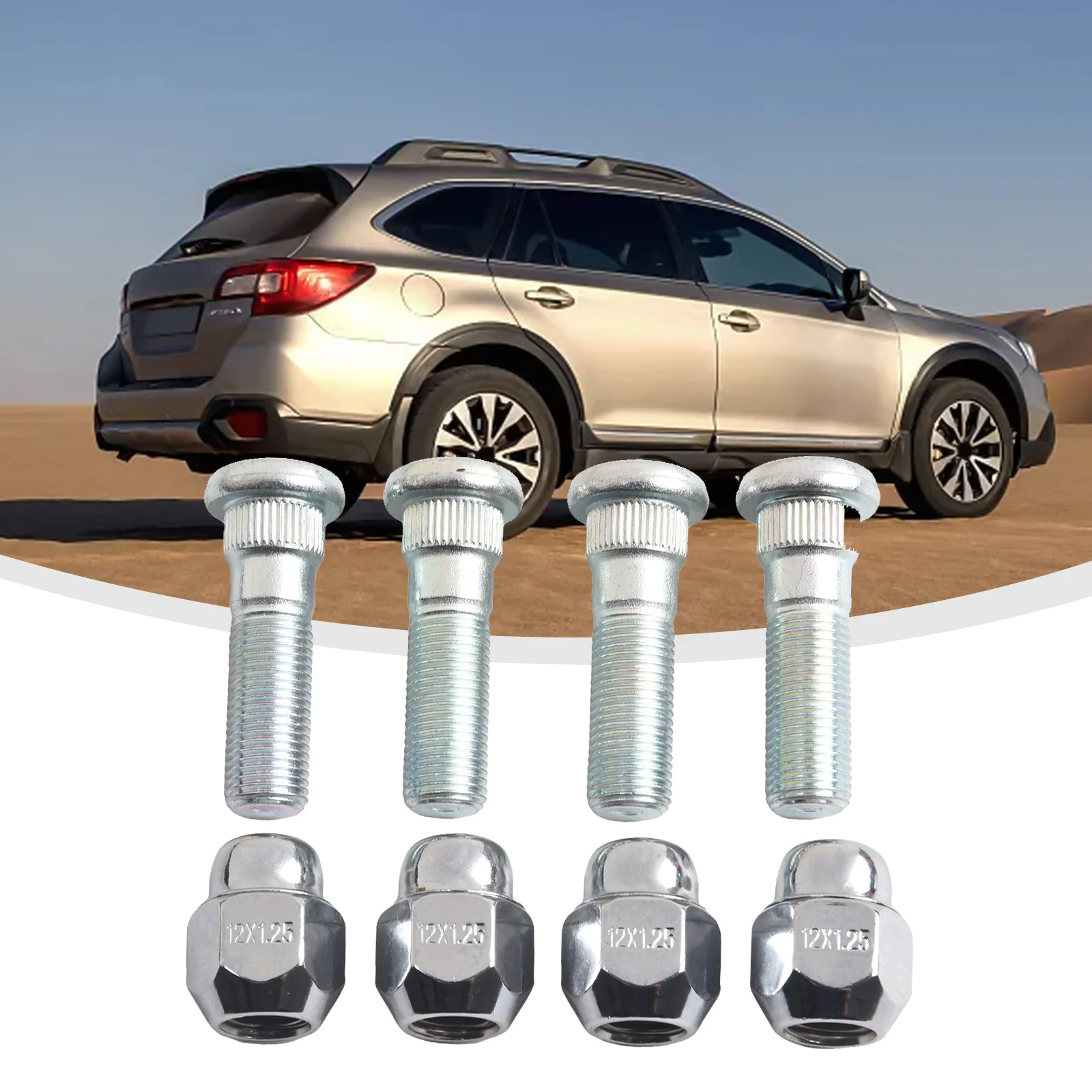 4 Set Car Wheel Hub Bolt Stud Lug Nut 28365FE001 28171AJ000 For Forester 2009-2019 M12x1.25 Steel Car Wheel Hub Bolt Accessories