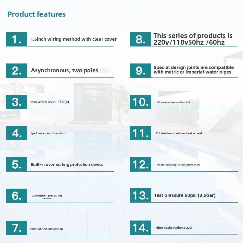 1,5 pk waterpomp voor aquarium babyzwembad zwembad zuig reinigingsapparatuur beugel zwembadpomp