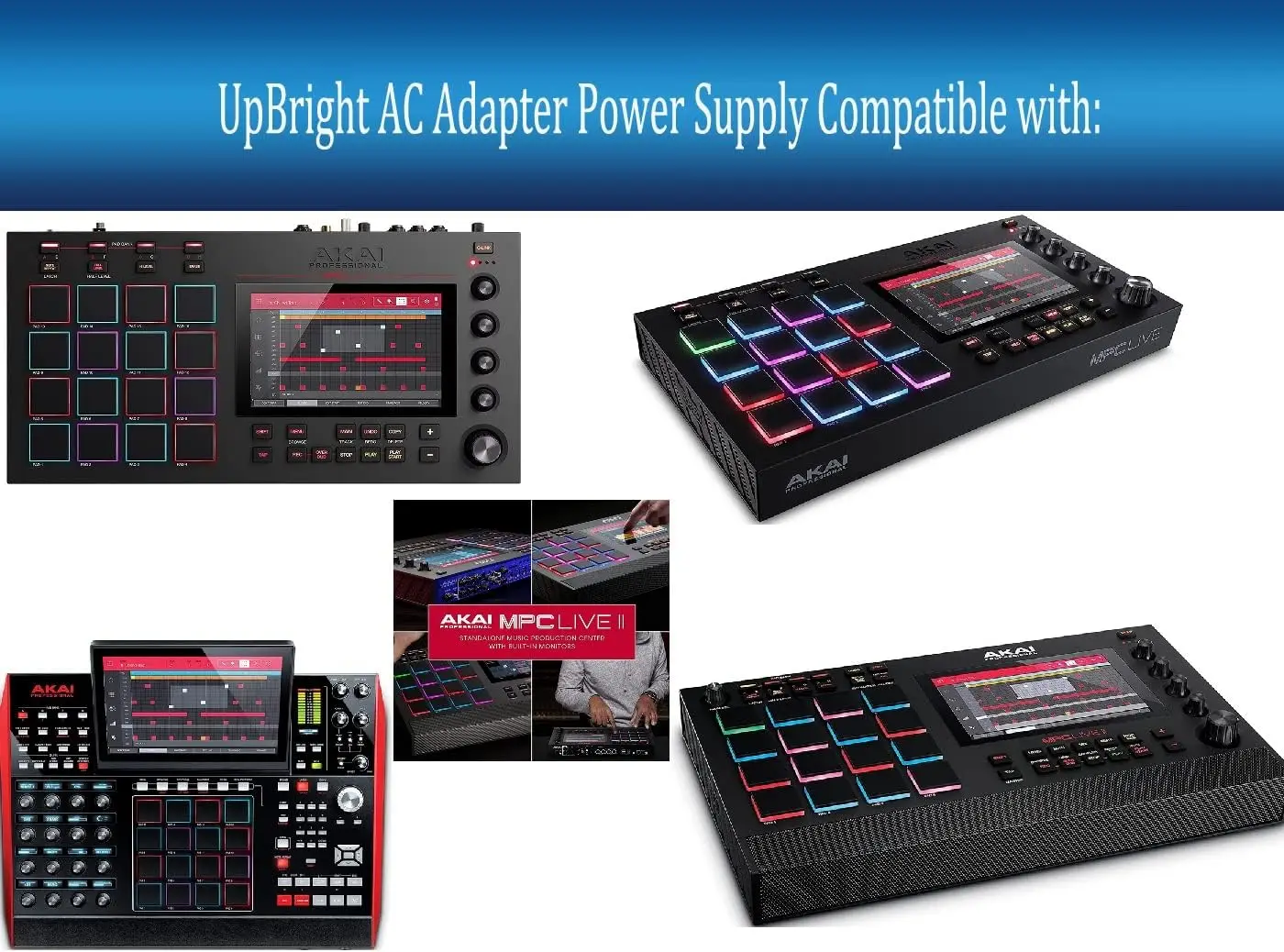 محول تيار متردد 19 فولت لـ Akai Professional MPC Live MPCLive X MPCX Force مركز إنتاج الموسيقى المستقل MPC Live II 2 مصدر طاقة