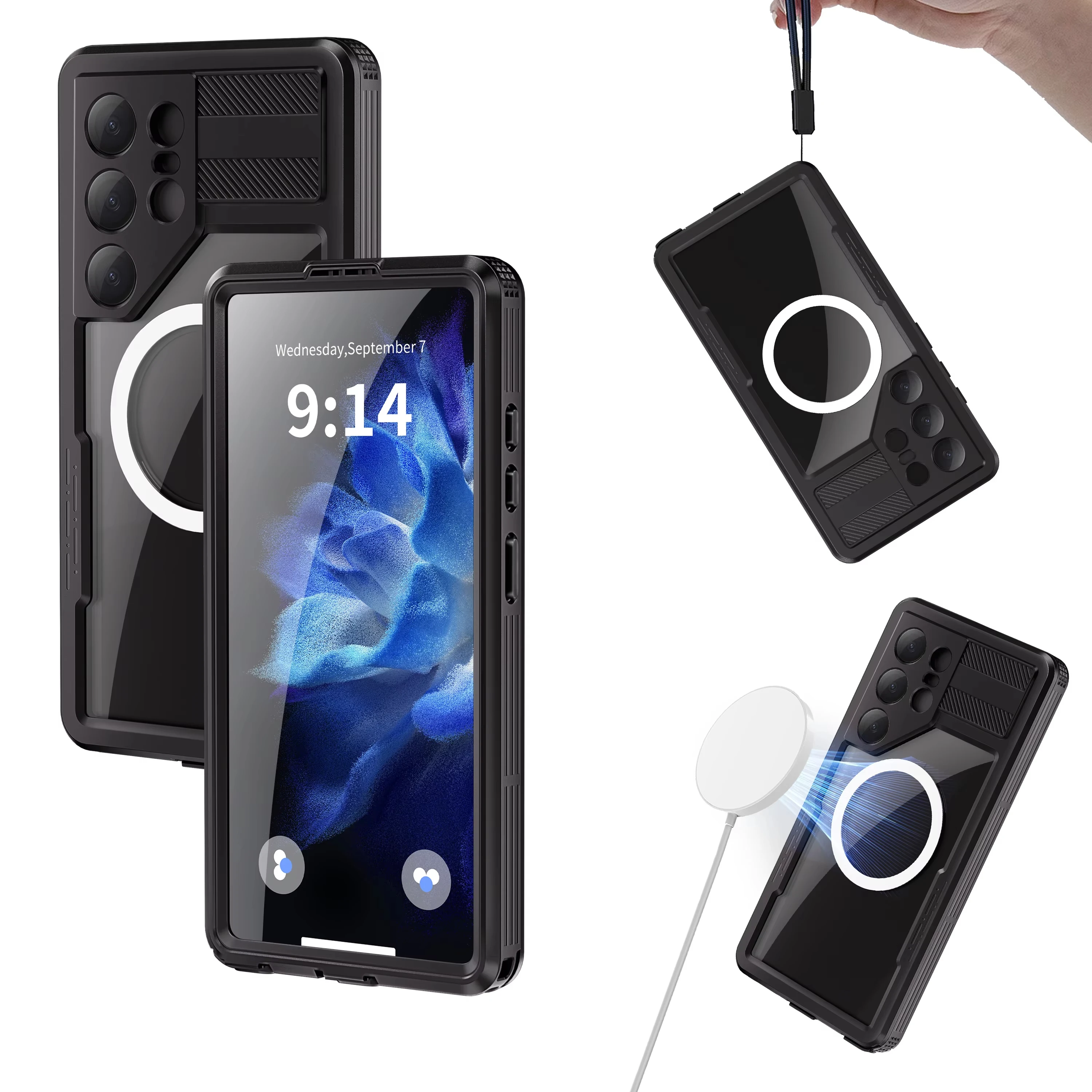For Galaxy S25 S24 Ultra Plus Waterproof Shockproof Dustproof IP68 Underwater Built Screen Protector Anti-Scratch 360 Cover - Image 2