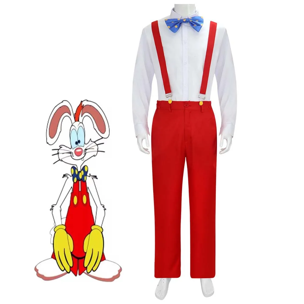 Halloween hombres adultos que enmarcaron Roger Rabbit Cosplay disfraz de Roger Rabbit